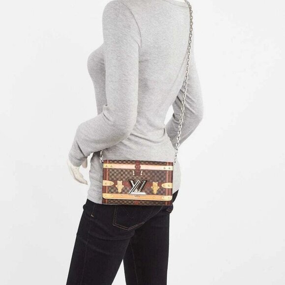 Louis Vuitton Limited Edition Damier Canvas Time Trunk Twist Chain Bag - Picture 10 of 11